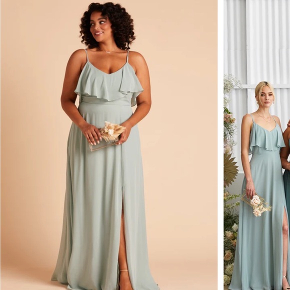 BIRDY GREY JANE CONVERTIBLE DRESS CHIFFON SAGE NO SLIT - Picture 2 of 7